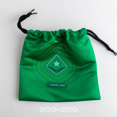 Тканевый мешок с печатью зелёный, 20*20, со шнурком