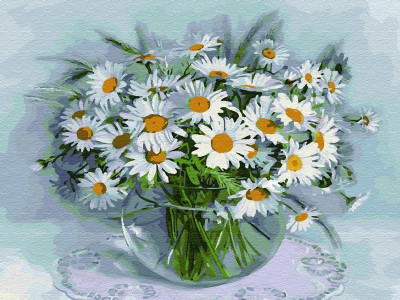 Картина по номерам 40х50 БУЗИН. РОМАШКИ (26 цветов)