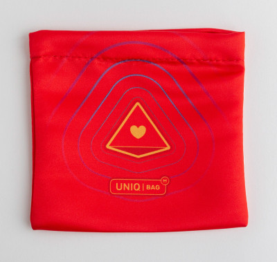 Тканевый мешок с печатью красный, 15*15, с магнитной застёжкой