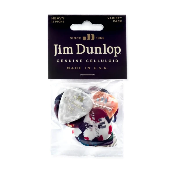 Набор медиаторов Dunlop PVP107 Variety Celluloid 12Pack, жесткие, 12 шт.