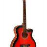 Акустическая гитара Elitaro E4010C красного цвета