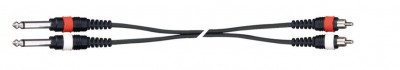 QUIK LOK AD13-5K компонентный кабель, 5 метров, разъёмы 2 Mono Jack Male - 2 RCA Male (тюльпаны)(2 1/4' MALE -2 RCA MALE