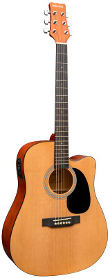 Гитара электроакустическая с эквалайзером MARTINEZ FAW-801 CEQ натурального цвета