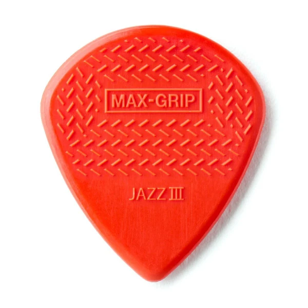 Медиаторы с острым кончиком, толщиной 1.38 мм, красные, 24 Dunlop 471R3N Max-Grip Jazz III Nylon 24Pack