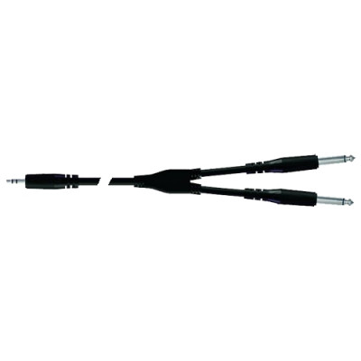 Proel BULK505LU18 - инсертный кабель 3.5 джек стерео <-> 2 x 6.3 джек моно - 1,8м