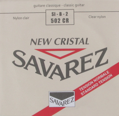 Струна 2-я для классических гитар SAVAREZ 502 CR NEW CRISTAL (B-33) нормального натяжения