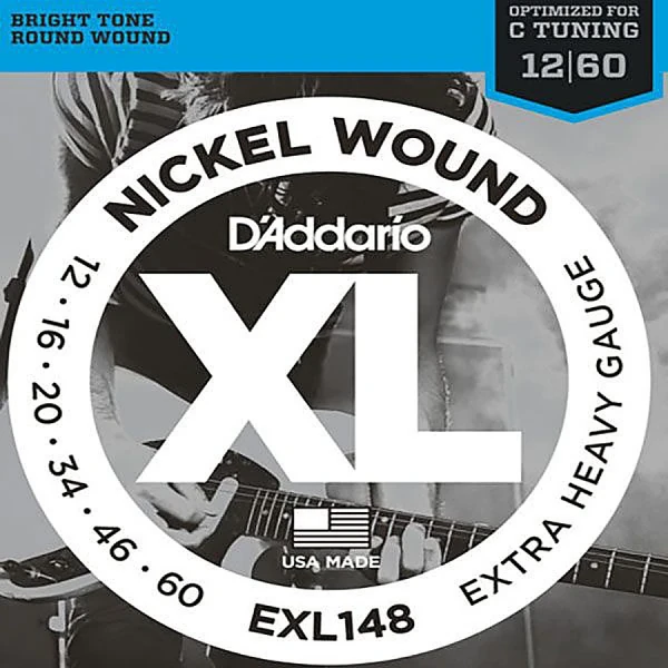 Струны для электрогитары D'Addario EXL148 Nickel Wound, никель, 12-60, Extra Heavy, Drop C