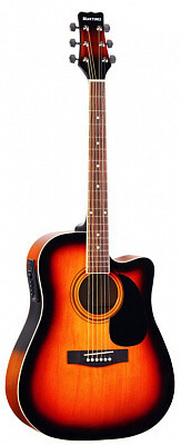 Martinez FAW702CEQ VS электроакустическая гитара