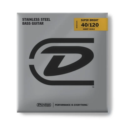Струны для 5-струнной бас-гитары Dunlop DBSBS40120S Super Bright Steel, сталь, 40-120, Short Scale, 30"