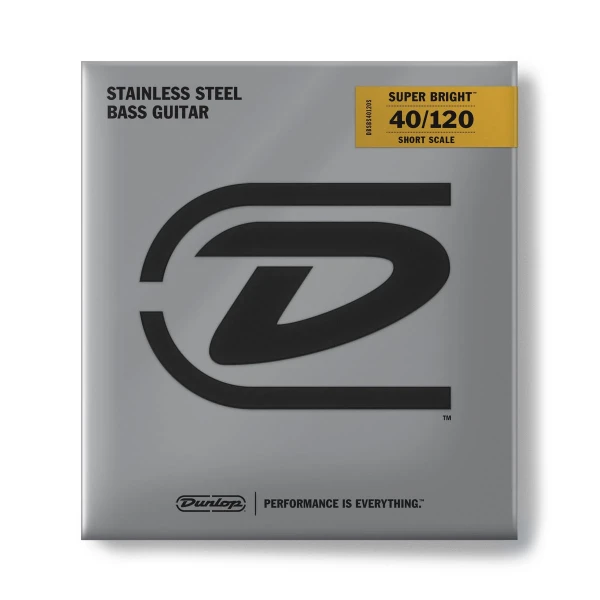 Струны для 5-струнной бас-гитары Dunlop DBSBS40120S Super Bright Steel, сталь, 40-120, Short Scale, 30"